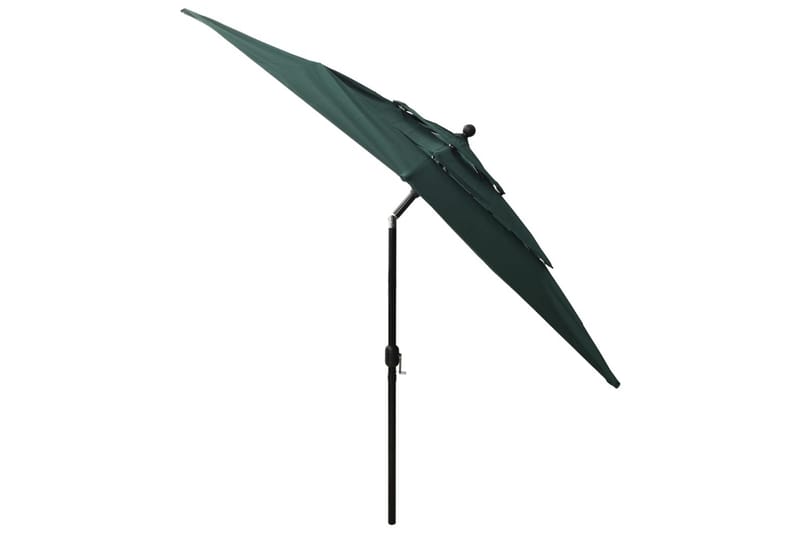 parasol med aluminiumsstang i 3 niveauer 2,5x2,5 m grøn - Parasoller