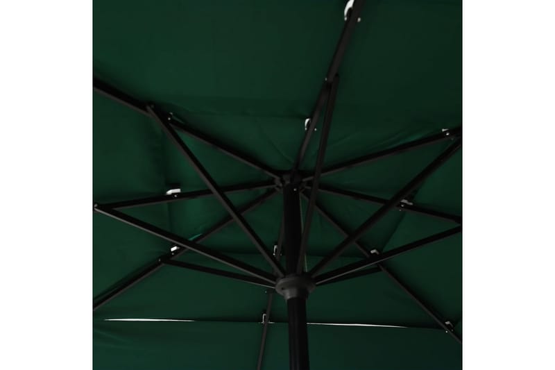 parasol med aluminiumsstang i 3 niveauer 2,5x2,5 m grøn - Havemøbler - Solafskærmning - Parasoller