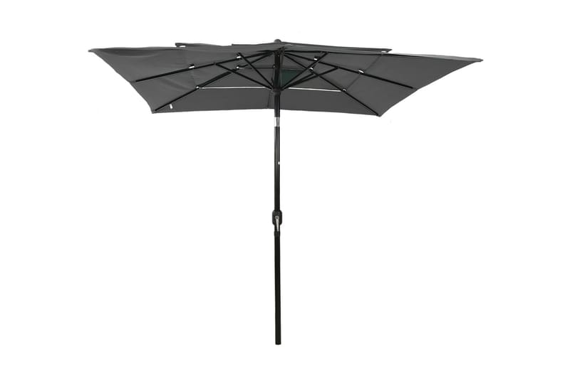 parasol med aluminiumsstang i 3 niveauer 2,5x2,5 mgrå - Havemøbler - Solafskærmning - Parasoller