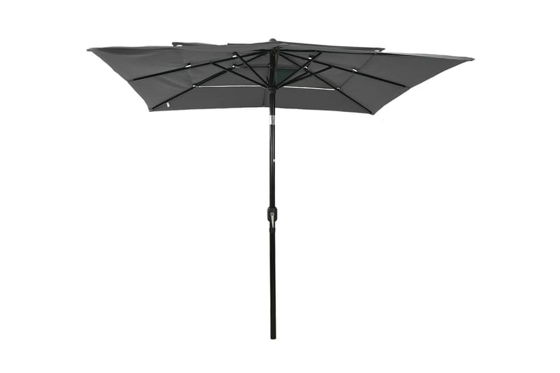 parasol med aluminiumsstang i 3 niveauer 2,5x2,5 mgrå - Parasoller