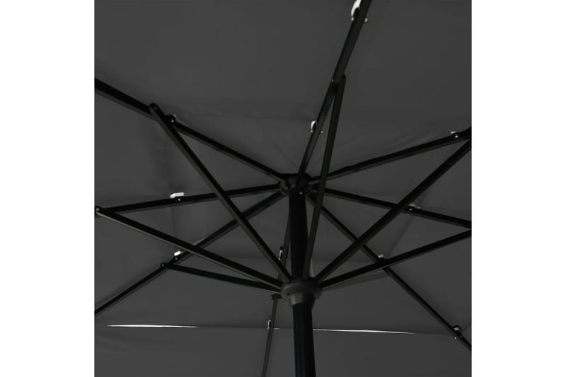 parasol med aluminiumsstang i 3 niveauer 2,5x2,5 mgrå - Havemøbler - Solafskærmning - Parasoller