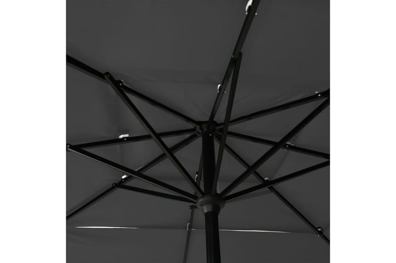 parasol med aluminiumsstang i 3 niveauer 2,5x2,5 mgrå - Parasoller