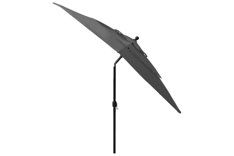 parasol med aluminiumsstang i 3 niveauer 2,5x2,5 mgrå - Parasoller