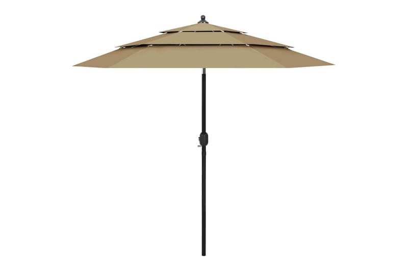 parasol med aluminiumsstang i 3 niveauer 2 5m gråbrun - Havemøbler - Solafskærmning - Parasoller