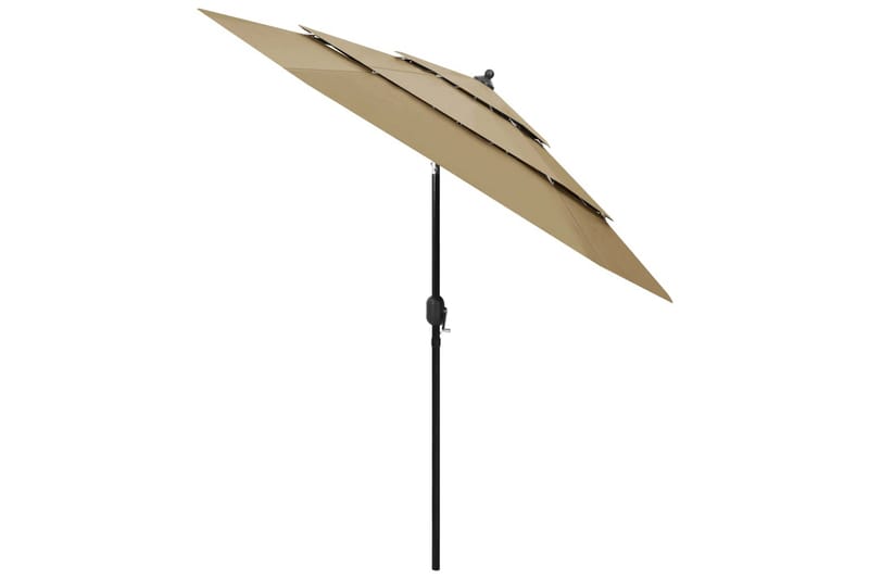 parasol med aluminiumsstang i 3 niveauer 2 5m gråbrun - Parasoller