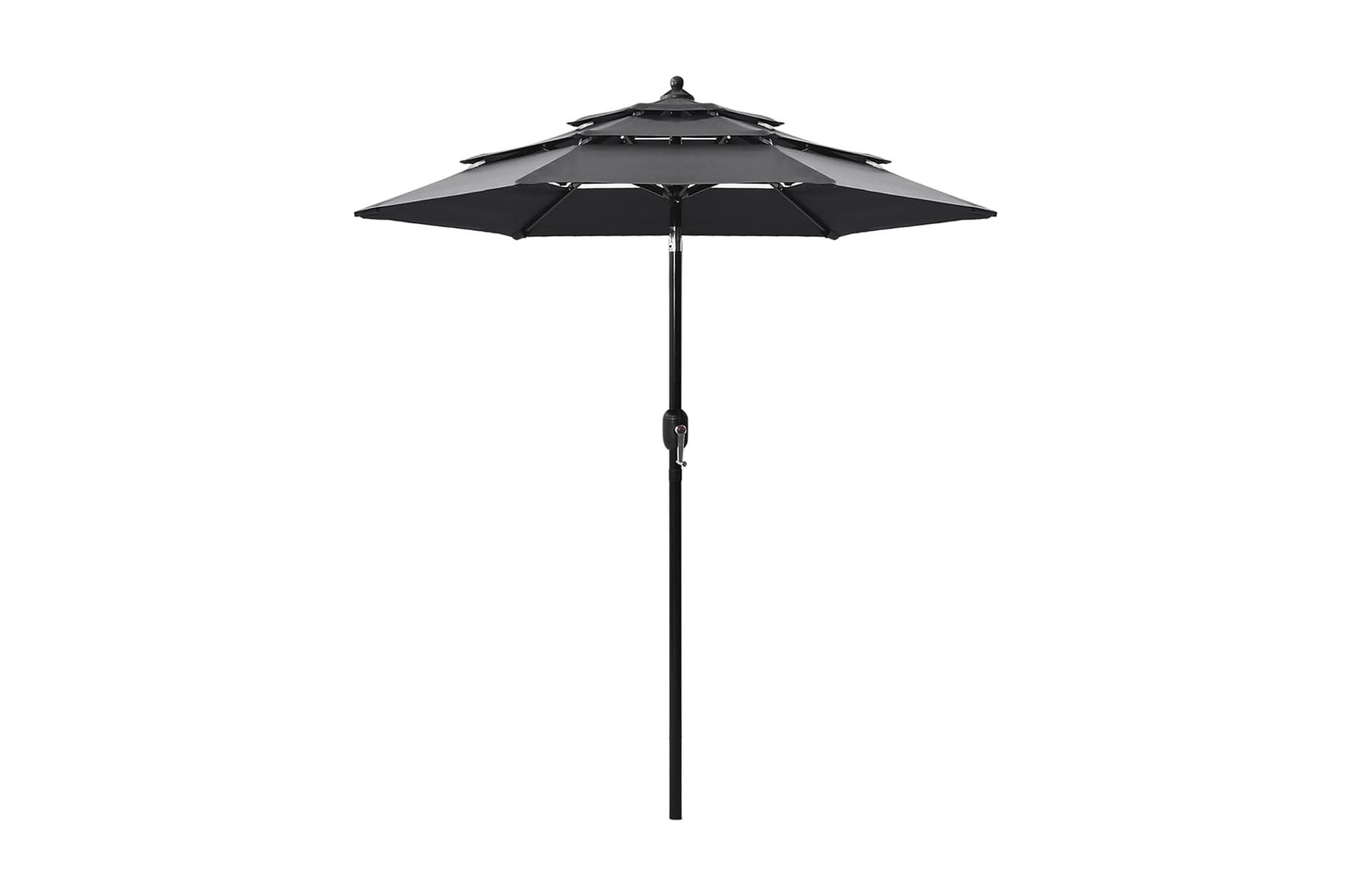 parasol med aluminiumsstang i 3 niveauer 2 m antracitgrå - Havemøbler - Solafskærmning - Parasoller