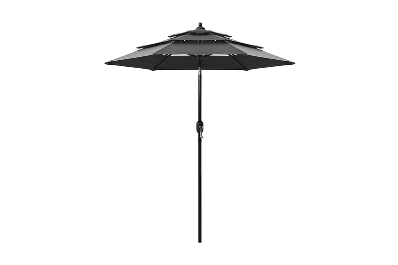 parasol med aluminiumsstang i 3 niveauer 2 m antracitgrå - Havemøbler - Solafskærmning - Parasoller
