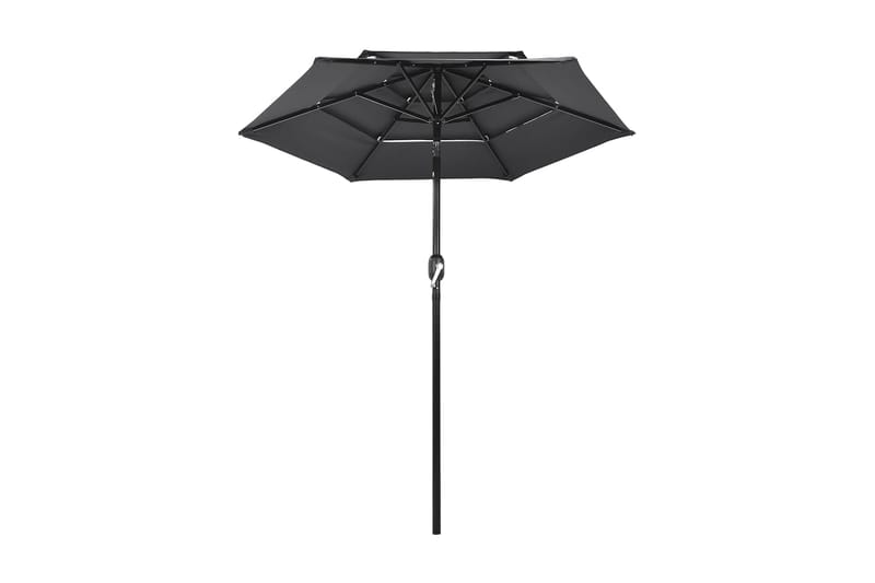 parasol med aluminiumsstang i 3 niveauer 2 m antracitgrå - Havemøbler - Solafskærmning - Parasoller