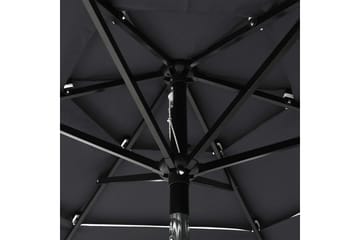 parasol med aluminiumsstang i 3 niveauer 2 m antracitgrå - Havemøbler - Solafskærmning - Parasoller