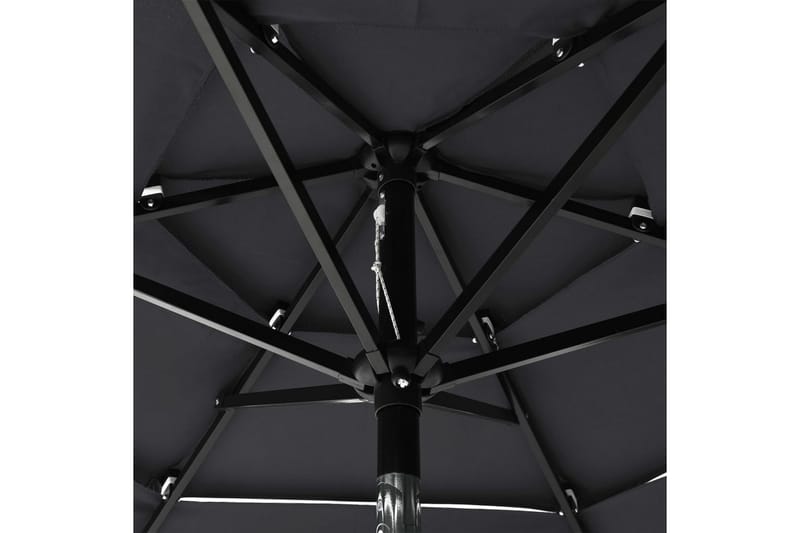 parasol med aluminiumsstang i 3 niveauer 2 m antracitgrå - Havemøbler - Solafskærmning - Parasoller