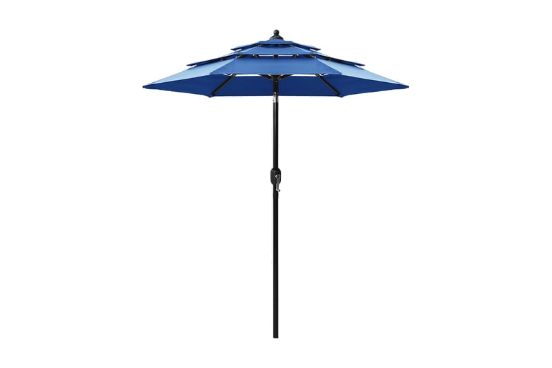 parasol med aluminiumsstang i 3 niveauer 2 m blå - Parasoller
