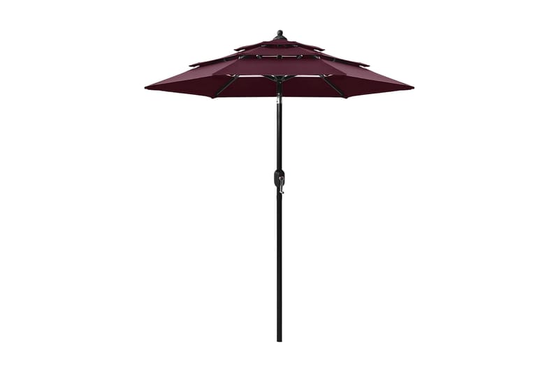 parasol med aluminiumsstang i 3 niveauer 2 m bordeaux - Havemøbler - Solafskærmning - Parasoller