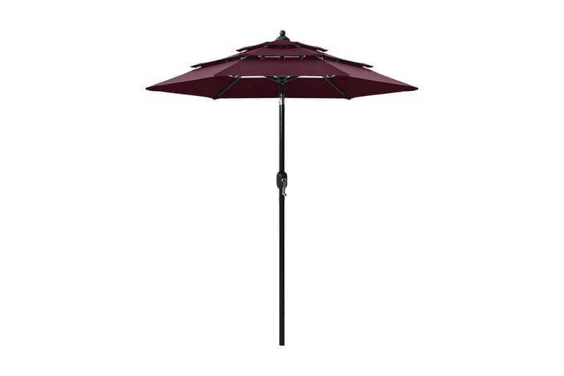 parasol med aluminiumsstang i 3 niveauer 2 m bordeaux - Parasoller