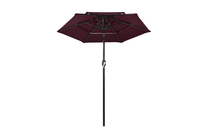 parasol med aluminiumsstang i 3 niveauer 2 m bordeaux - Havemøbler - Solafskærmning - Parasoller