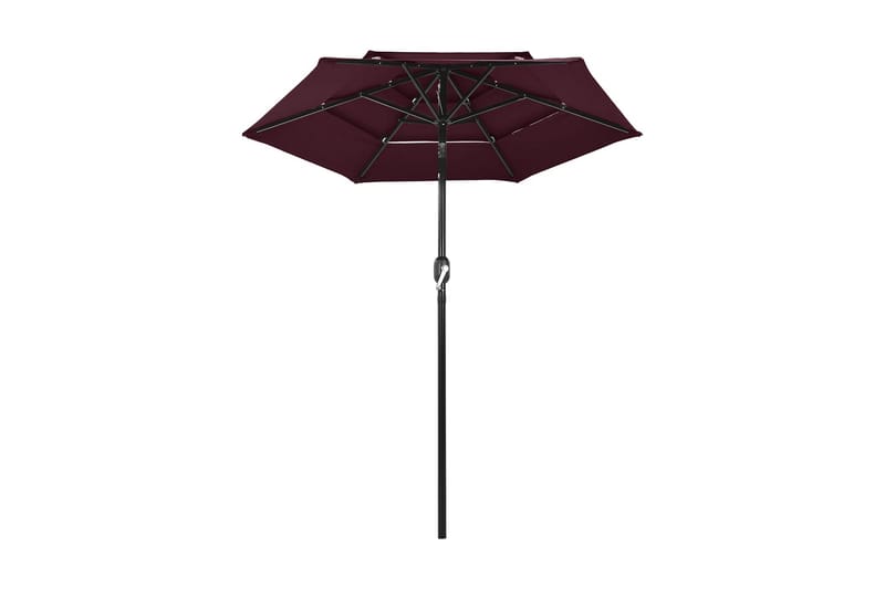 parasol med aluminiumsstang i 3 niveauer 2 m bordeaux - Parasoller