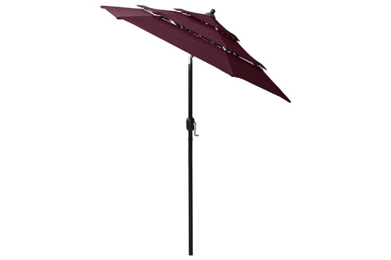 parasol med aluminiumsstang i 3 niveauer 2 m bordeaux - Parasoller