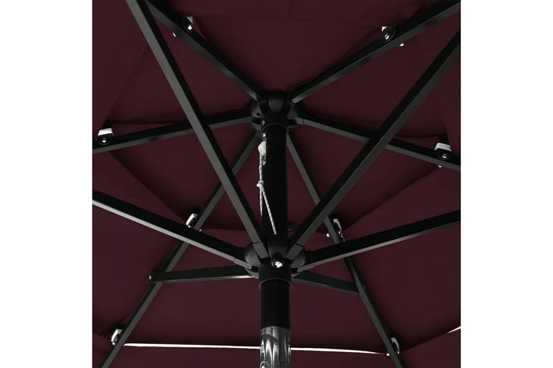 parasol med aluminiumsstang i 3 niveauer 2 m bordeaux - Parasoller