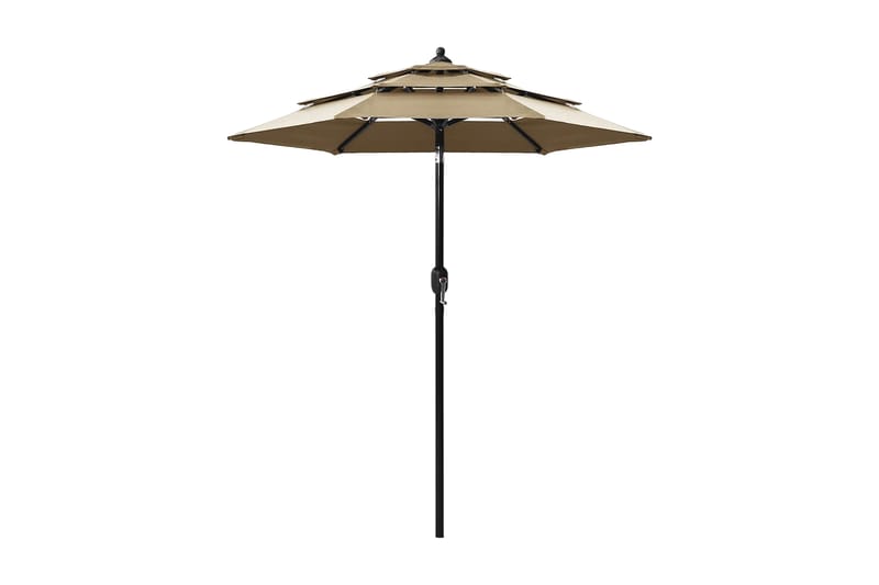 parasol med aluminiumsstang i 3 niveauer 2 m gråbrun - Havemøbler - Solafskærmning - Parasoller