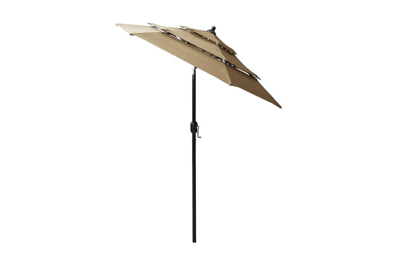 parasol med aluminiumsstang i 3 niveauer 2 m gråbrun - Parasoller