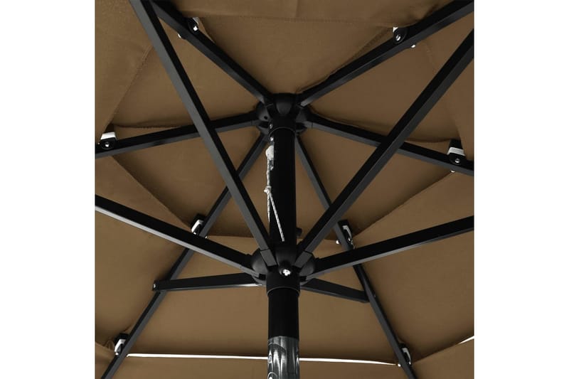 parasol med aluminiumsstang i 3 niveauer 2 m gråbrun - Havemøbler - Solafskærmning - Parasoller