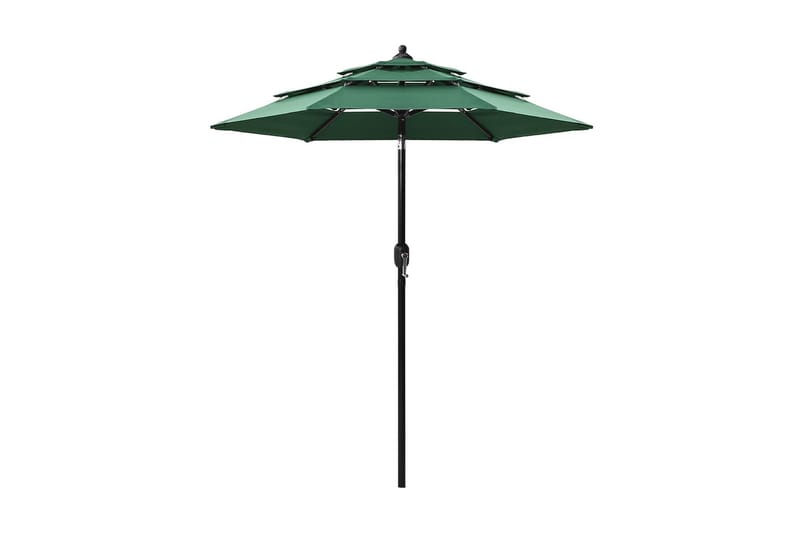parasol med aluminiumsstang i 3 niveauer 2 m grøn - Havemøbler - Solafskærmning - Parasoller