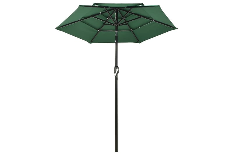 parasol med aluminiumsstang i 3 niveauer 2 m grøn - Havemøbler - Solafskærmning - Parasoller
