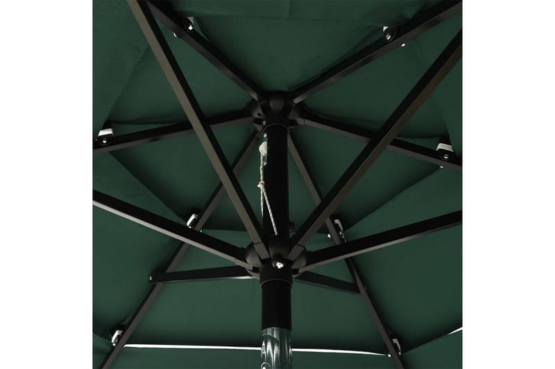 parasol med aluminiumsstang i 3 niveauer 2 m grøn - Havemøbler - Solafskærmning - Parasoller