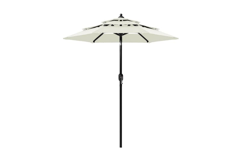 parasol med aluminiumsstang i 3 niveauer 2 m sandfarvet - Brun - Parasoller