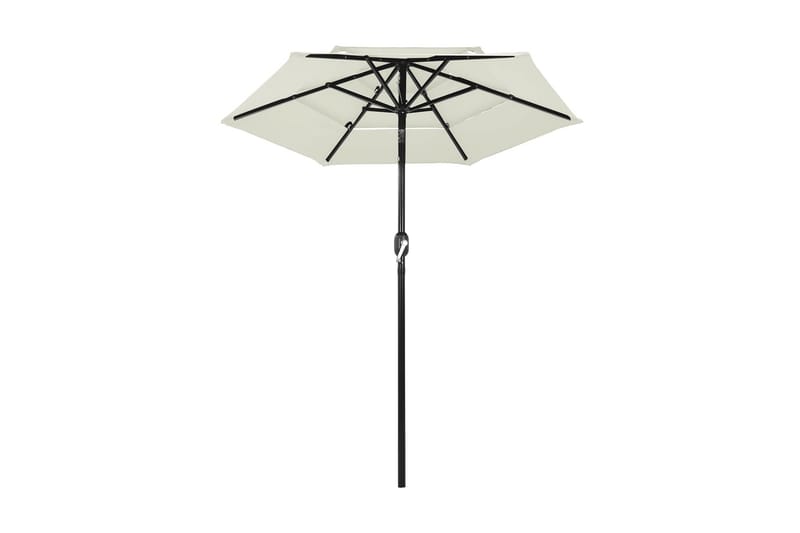 parasol med aluminiumsstang i 3 niveauer 2 m sandfarvet - Brun - Havemøbler - Solafskærmning - Parasoller