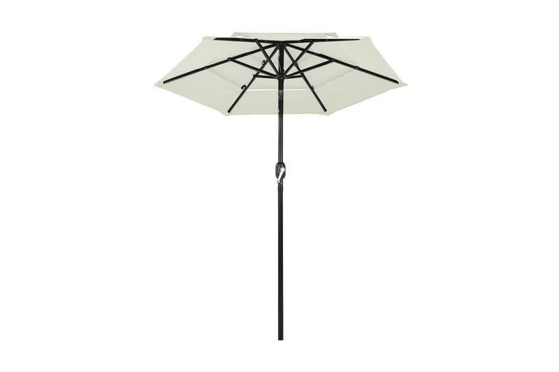 parasol med aluminiumsstang i 3 niveauer 2 m sandfarvet - Brun - Parasoller