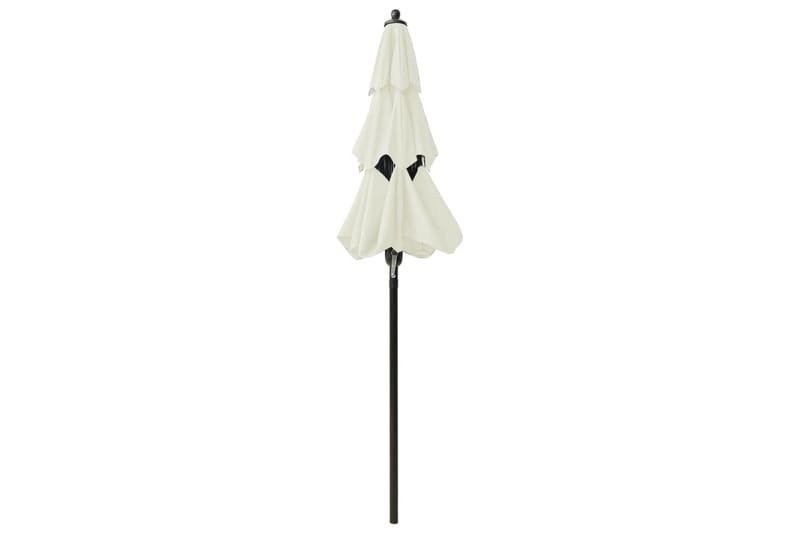 parasol med aluminiumsstang i 3 niveauer 2 m sandfarvet - Brun - Havemøbler - Solafskærmning - Parasoller