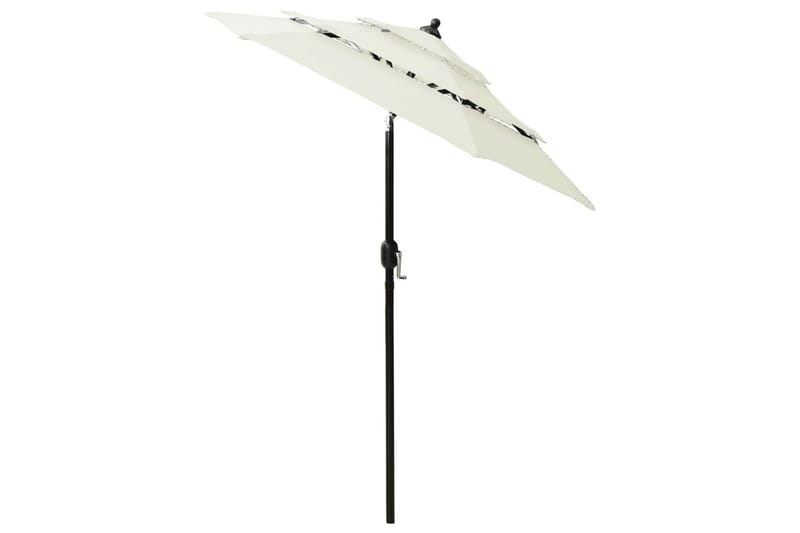 parasol med aluminiumsstang i 3 niveauer 2 m sandfarvet - Brun - Havemøbler - Solafskærmning - Parasoller