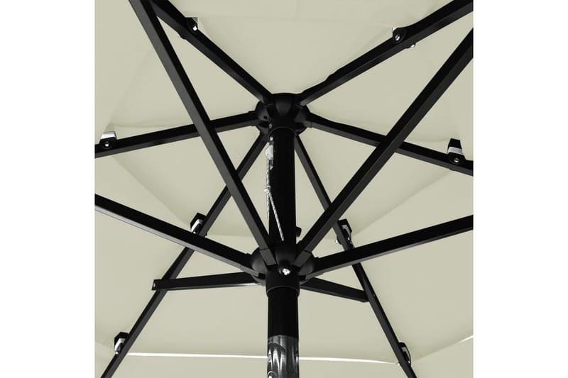 parasol med aluminiumsstang i 3 niveauer 2 m sandfarvet - Brun - Havemøbler - Solafskærmning - Parasoller