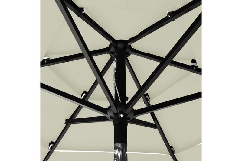 parasol med aluminiumsstang i 3 niveauer 2 m sandfarvet - Brun - Parasoller