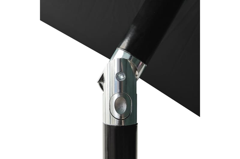 parasol med aluminiumsstang i 3 niveauer 2 m sort - Havemøbler - Solafskærmning - Parasoller