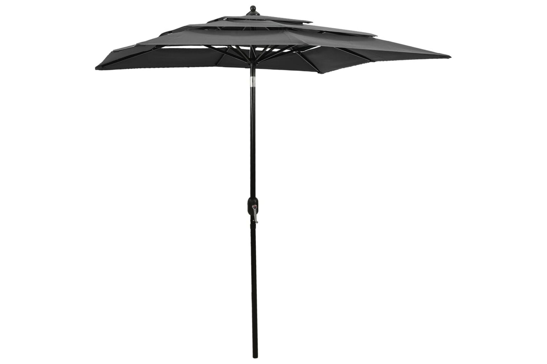 parasol med aluminiumsstang i 3 niveauer 2x2 m antracitgrå - Havemøbler - Solafskærmning - Parasoller
