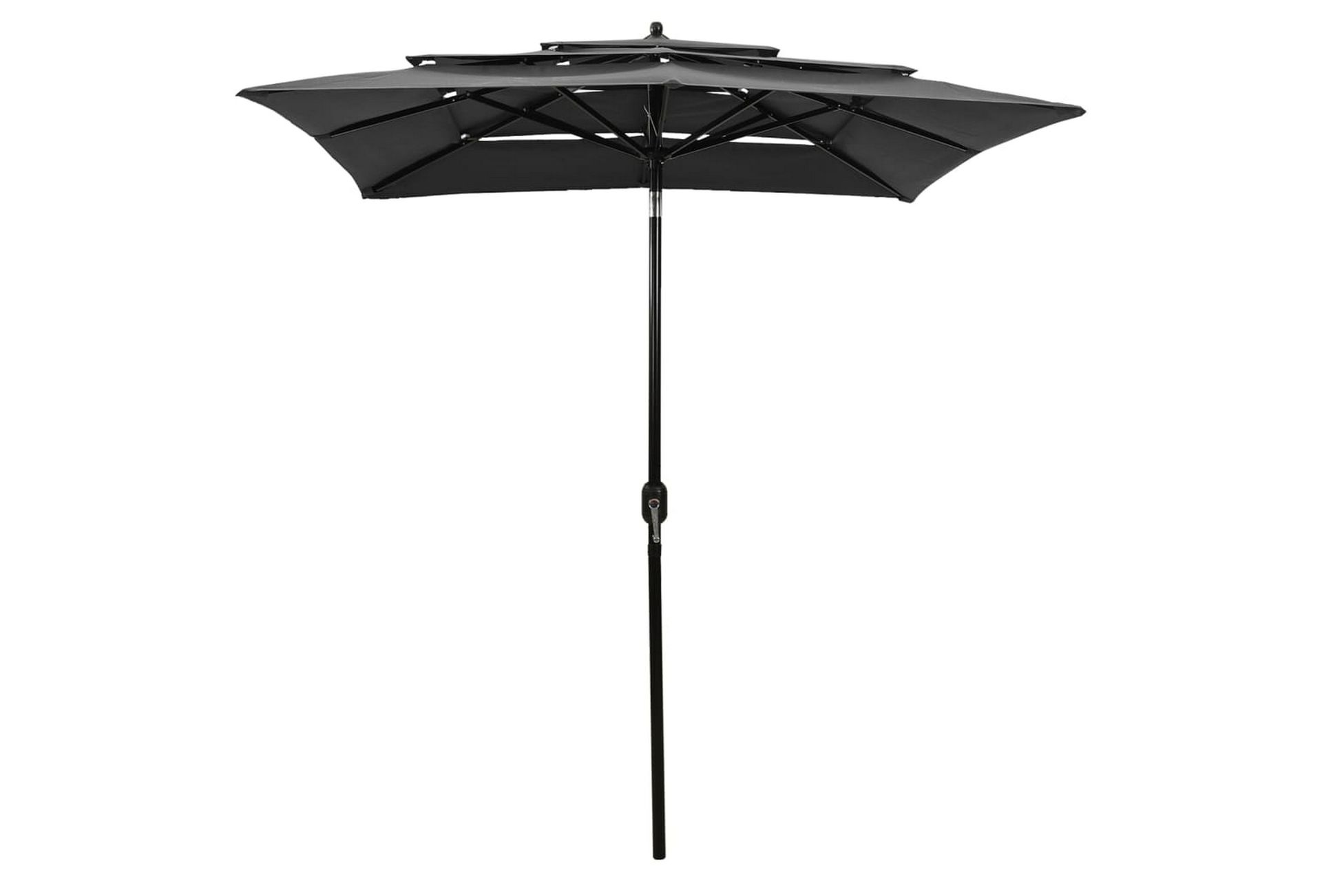parasol med aluminiumsstang i 3 niveauer 2x2 m antracitgrå - Havemøbler - Solafskærmning - Parasoller