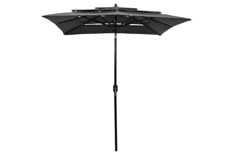 parasol med aluminiumsstang i 3 niveauer 2x2 m antracitgrå - Havemøbler - Solafskærmning - Parasoller