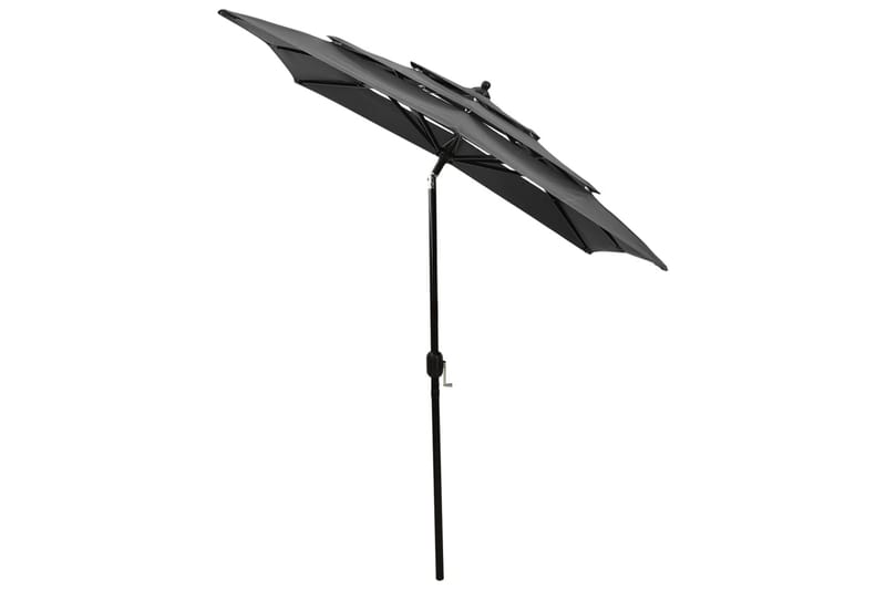 parasol med aluminiumsstang i 3 niveauer 2x2 m antracitgrå - Parasoller