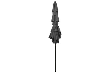 parasol med aluminiumsstang i 3 niveauer 2x2 m antracitgrå - Havemøbler - Solafskærmning - Parasoller