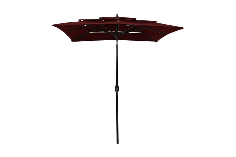 parasol med aluminiumsstang i 3 niveauer 2x2 m bordeaux - Havemøbler - Solafskærmning - Parasoller