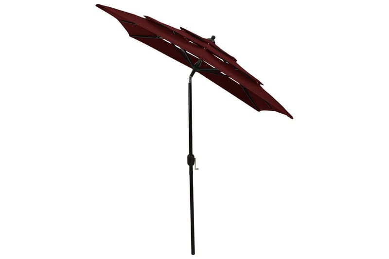 parasol med aluminiumsstang i 3 niveauer 2x2 m bordeaux - Parasoller