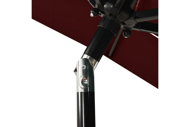 parasol med aluminiumsstang i 3 niveauer 2x2 m bordeaux - Havemøbler - Solafskærmning - Parasoller