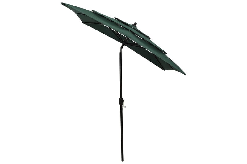 parasol med aluminiumsstang i 3 niveauer 2x2 m grøn - Parasoller