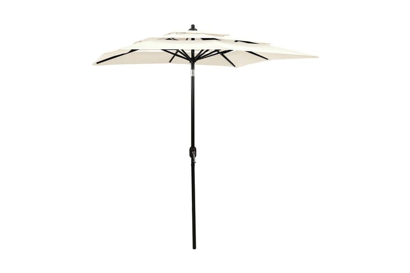 parasol med aluminiumsstang i 3 niveauer 2x2 m sandfarvet - Havemøbler - Solafskærmning - Parasoller