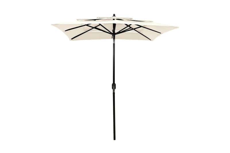 parasol med aluminiumsstang i 3 niveauer 2x2 m sandfarvet - Havemøbler - Solafskærmning - Parasoller
