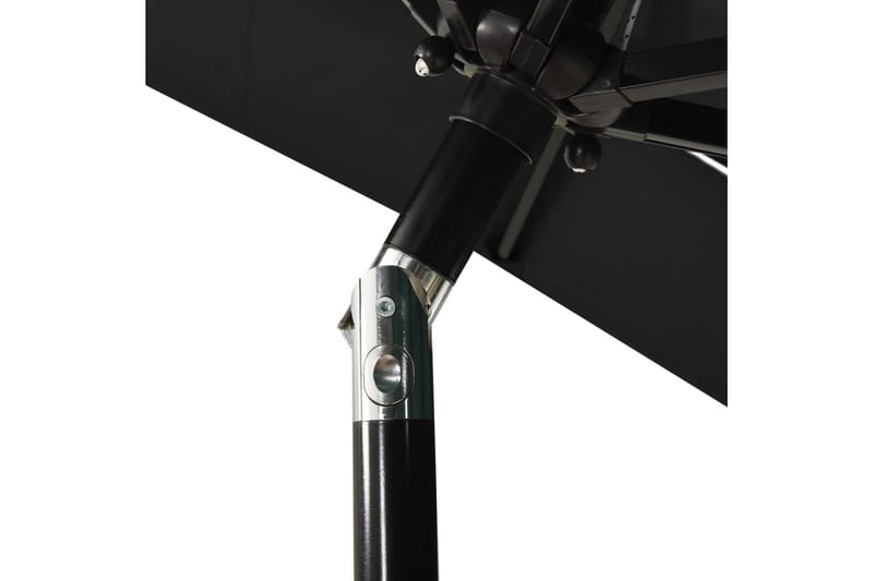 parasol med aluminiumsstang i 3 niveauer 2x2 m sort - Havemøbler - Solafskærmning - Parasoller