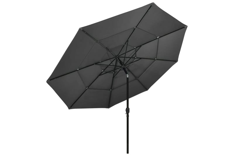 parasol med aluminiumsstang i 3 niveauer 3,5 m antracitgrå - Havemøbler - Solafskærmning - Parasoller
