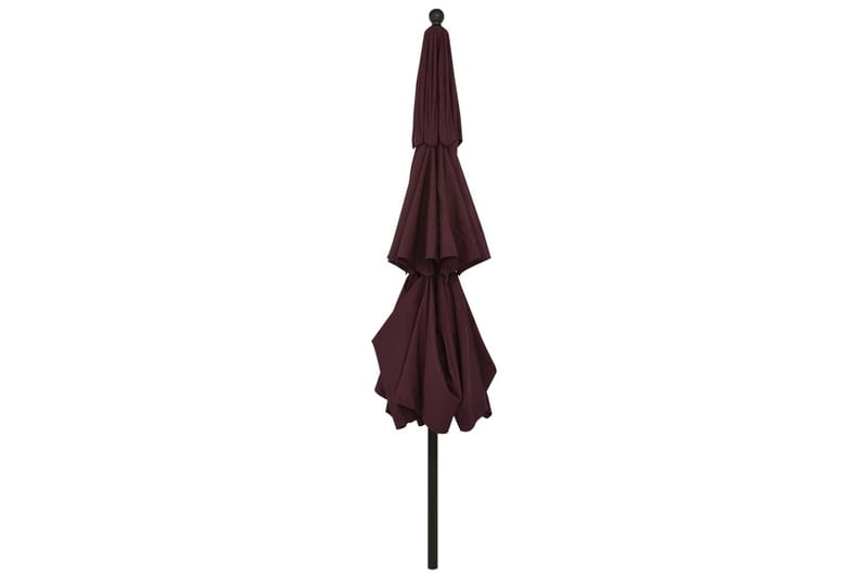 parasol med aluminiumsstang i 3 niveauer 3,5 m bordeaux - Parasoller