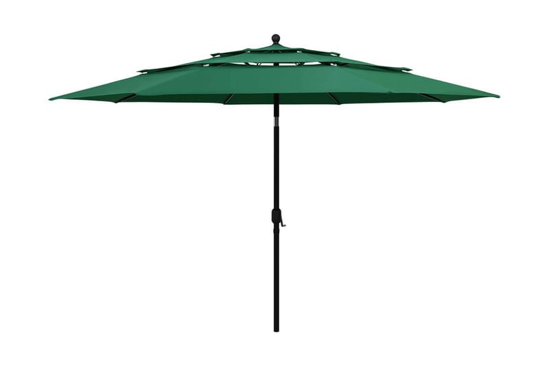 parasol med aluminiumsstang i 3 niveauer 3,5 m grøn - Havemøbler - Solafskærmning - Parasoller
